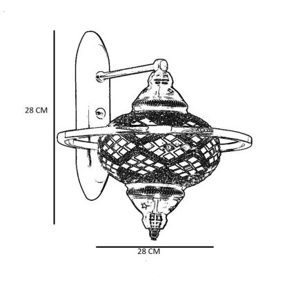 Vägglampa YENI 1xE27/40W/230V, bronsfärgad
