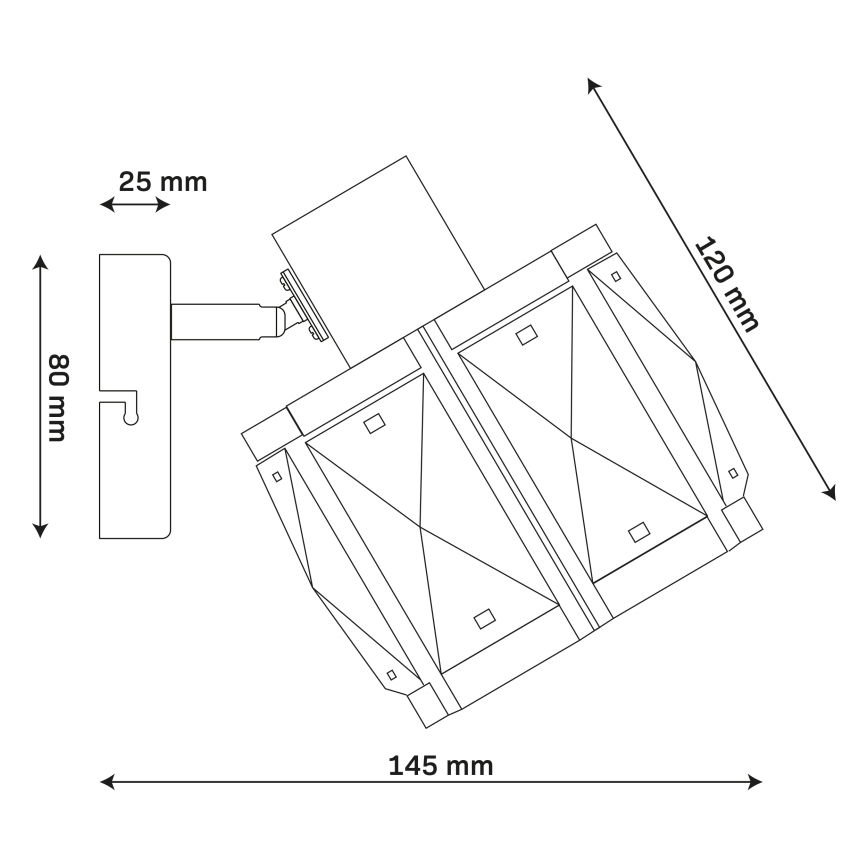 Vägglampa ZAHARA 1xE27/10W/230V svart