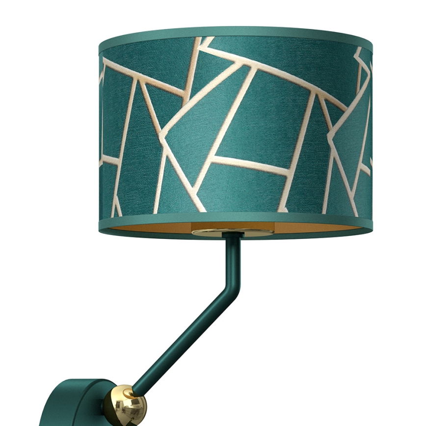 Vägglampa ZIGGY 1xE27/40W/230V + 1xGU10/MR11/7W grön/guld