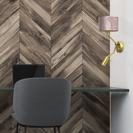 Vägglampa ZIGGY 1xE27/40W/230V + 1xGU10/MR11/7W rosa/guld