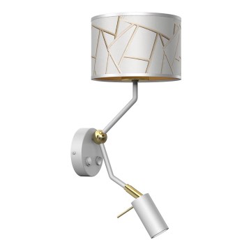 Vägglampa ZIGGY 1xE27/40W/230V + 1xGU10/MR11/7W vit/guld