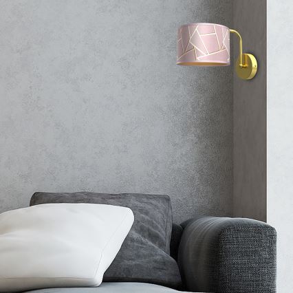 Vägglampa  ZIGGY 1xE27/60W/230V rosa /gyllene 