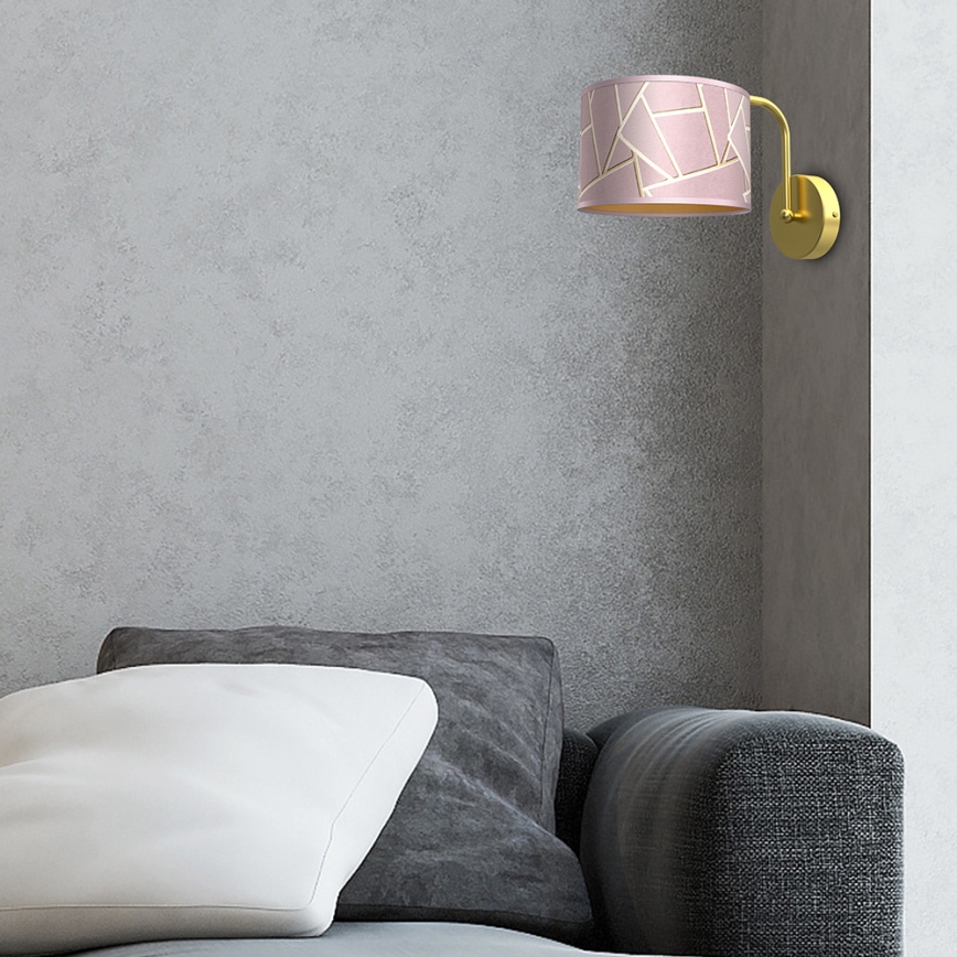 Vägglampa  ZIGGY 1xE27/60W/230V rosa /gyllene 