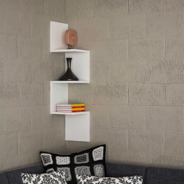 Väggmonterad hörnhylla CORNER 105,4x25 cm vit