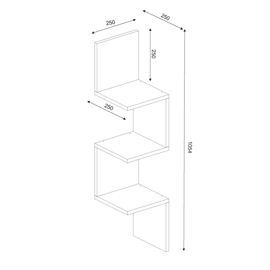Väggmonterad hörnhylla CORNER 105,4x25 cm vit