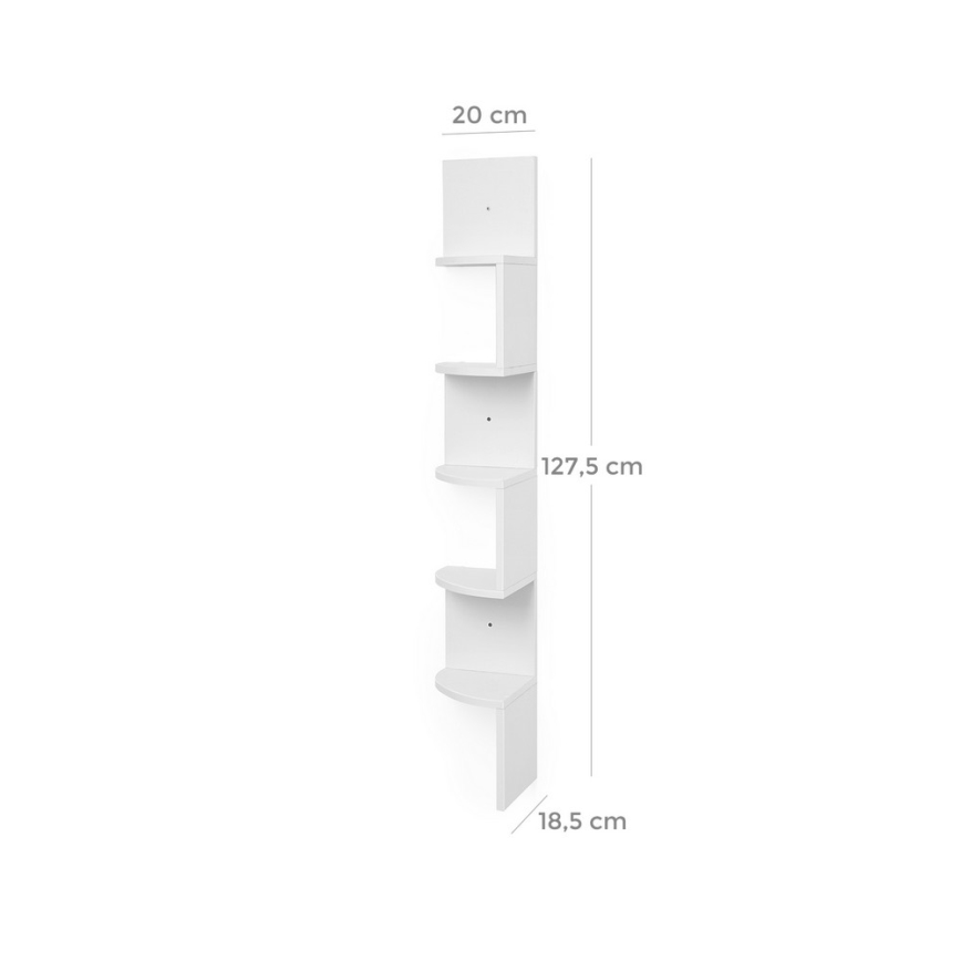 Väggmonterad hörnhylla SNAKE vit