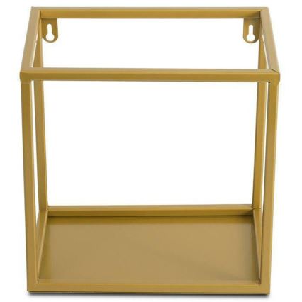 Väggmonterad hylla 24x24 cm guld