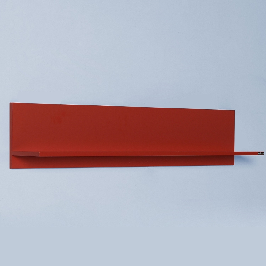 Väggmonterad hylla 25x120 cm röd