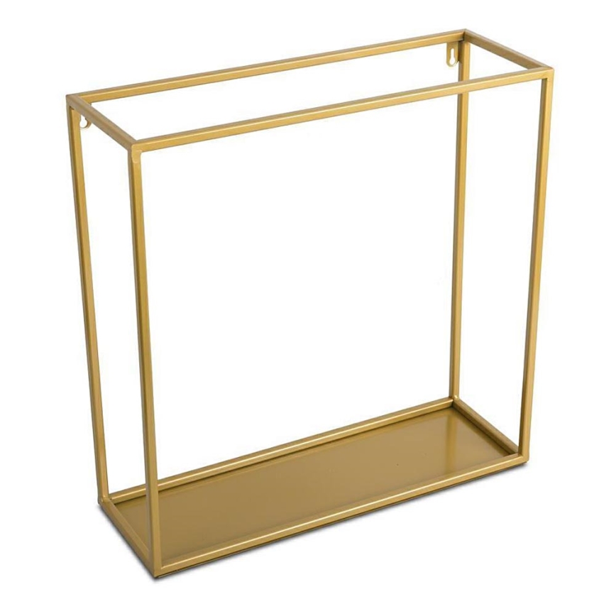 Väggmonterad hylla 45x45 cm guld
