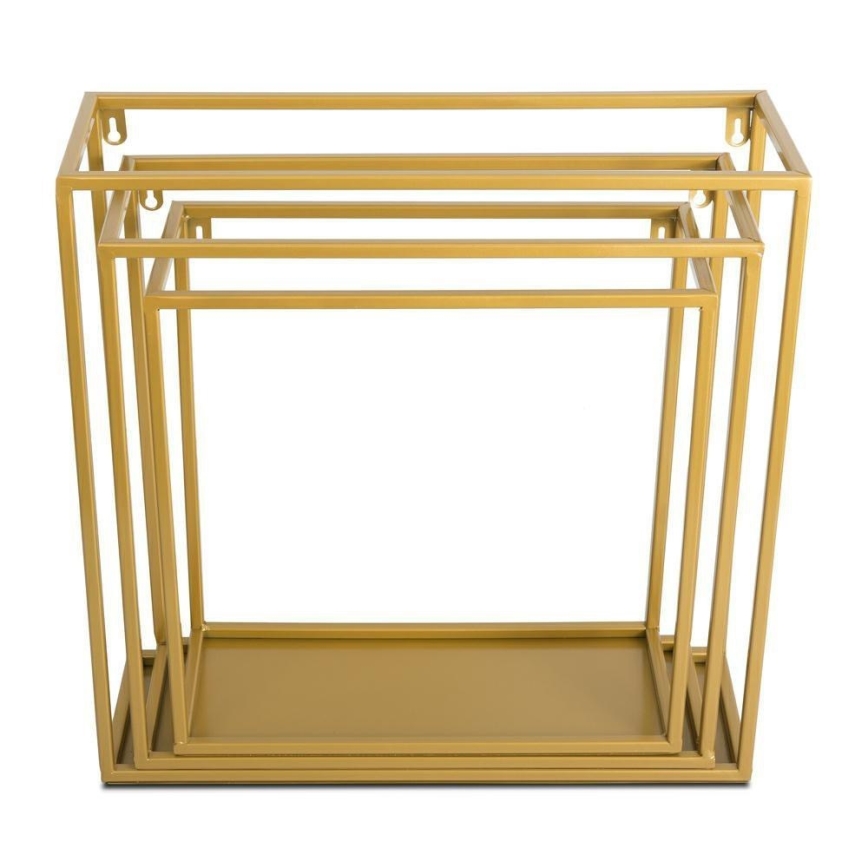 Väggmonterad hylla 45x45 cm guld