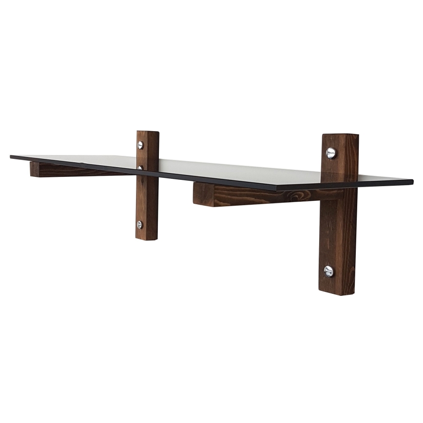 Väggmonterad hylla 85x25 cm furu/svart