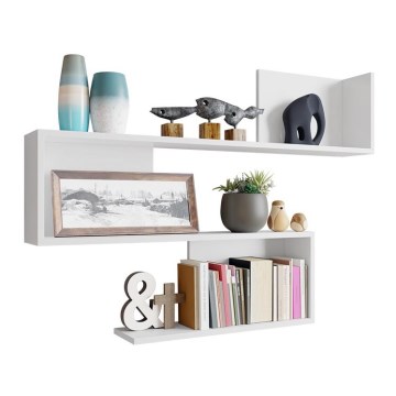 Väggmonterad hylla MANUNIA 80x110 cm vit