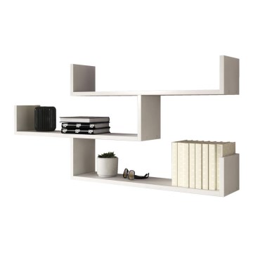 Väggmonterad hylla TRIO 119x55x18 cm, vit