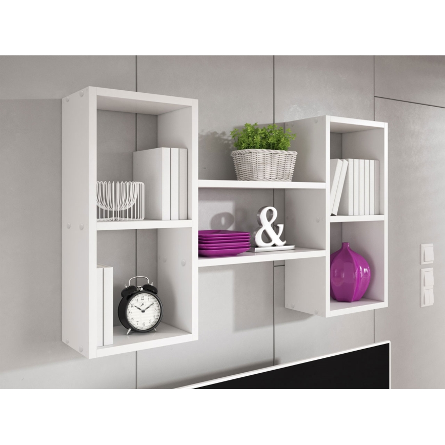 Väggmonterad hylla TRIO 60x102 cm vit
