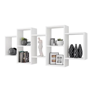 Väggmonterad hylla TRIO 65x161 cm vit