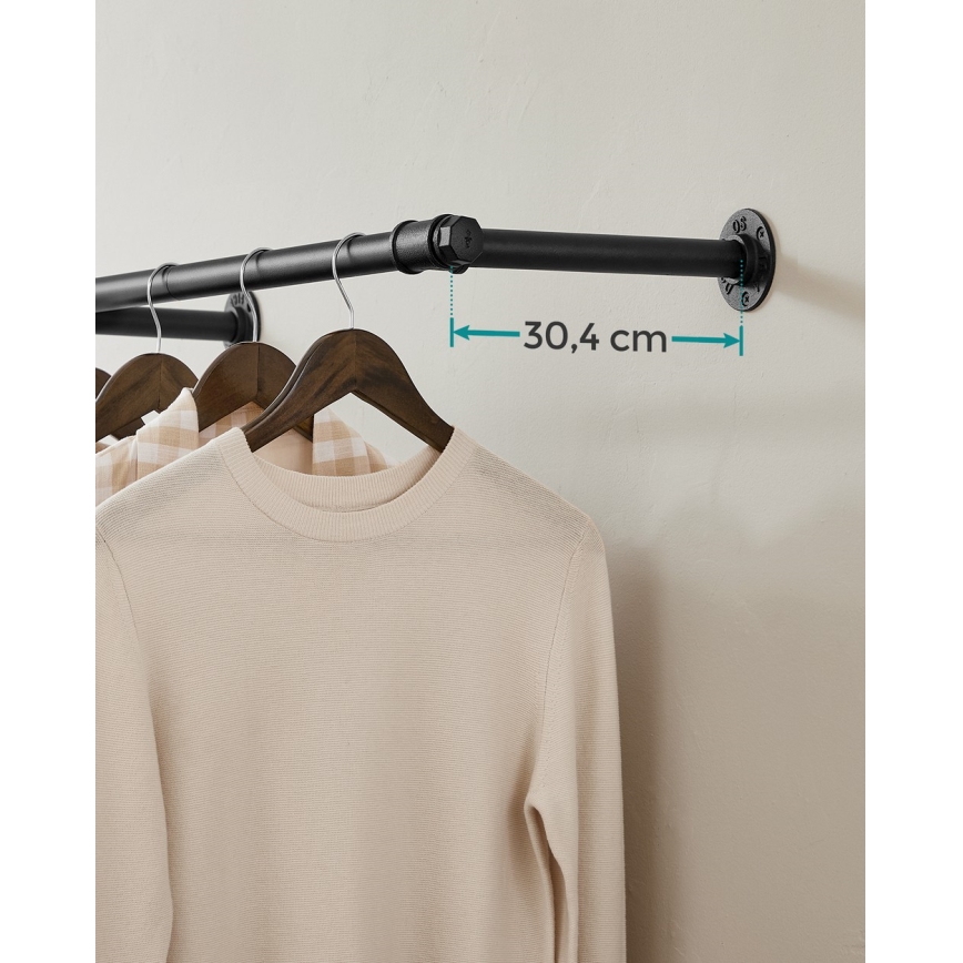 Väggmonterad klädhängare LINEA, svart