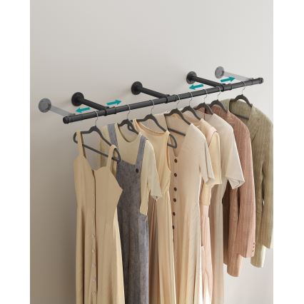 Väggmonterad klädhängare LINEA, svart