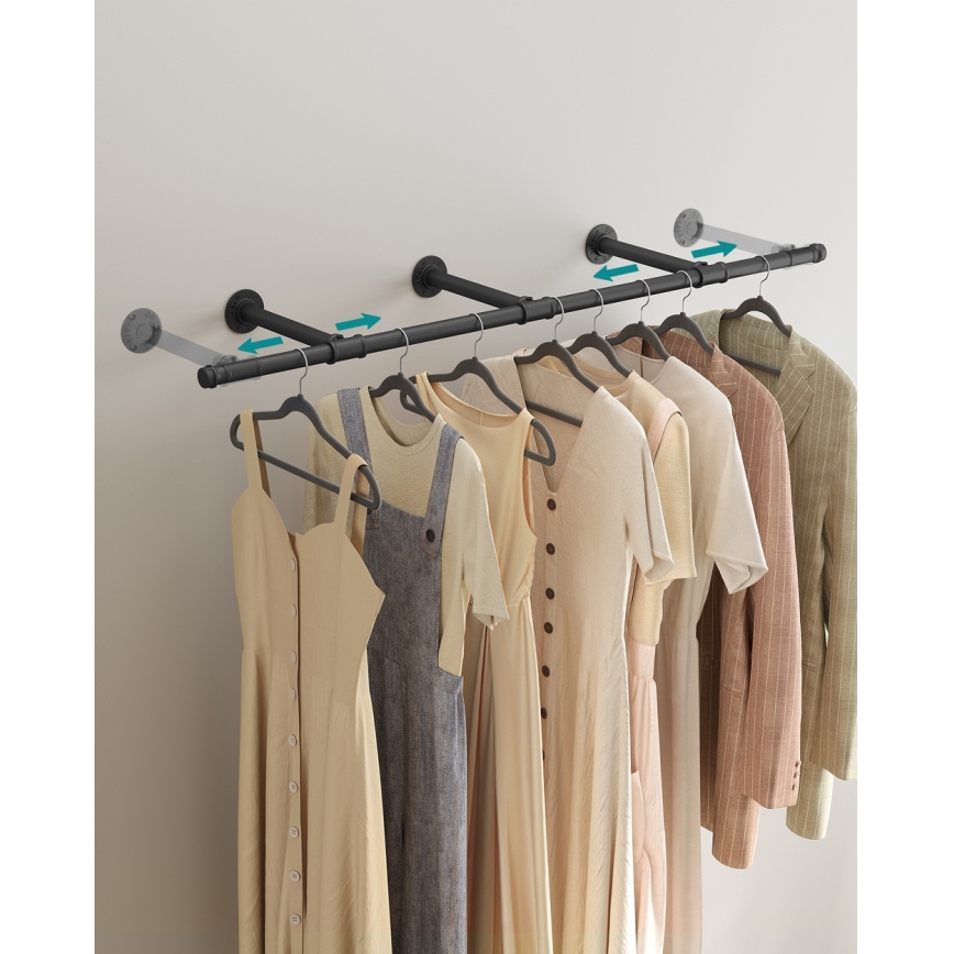 Väggmonterad klädhängare LINEA, svart