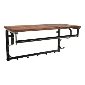 Väggmonterad klädhängare med hylla NATE brun/svart