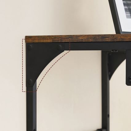 Väggmonterad klädhängare med hylla NATE, brun/svart