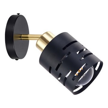 Väggmonterad riktbar spotlampa ELEN 1xE27/35W/230V svart/guld