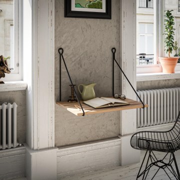 Väggmonterat arbetsbord TUNA 50x70 cm brun/svart