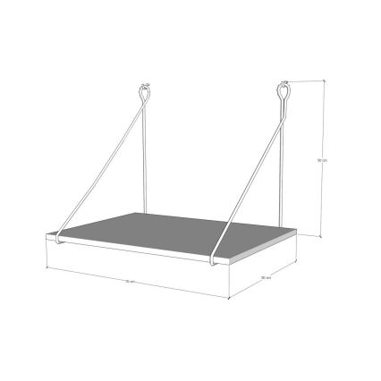 Väggmonterat arbetsbord TUNA 50x70 cm brun/svart