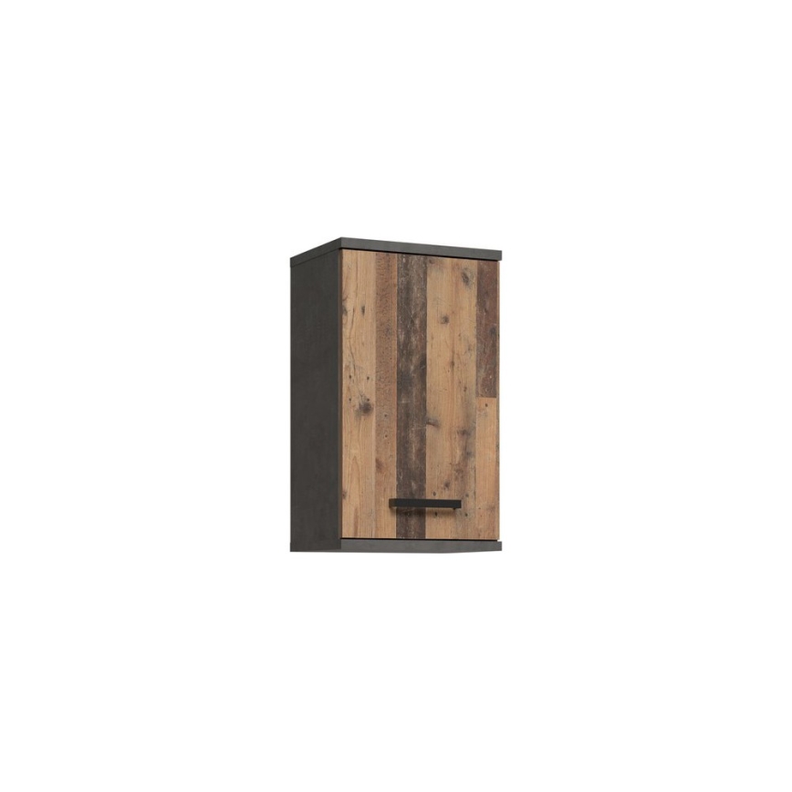 Väggmonterat badrumsskåp VENOM i antracit/brun