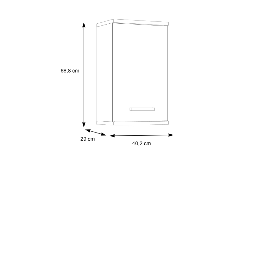 Väggmonterat badrumsskåp VENOM i antracit/brun