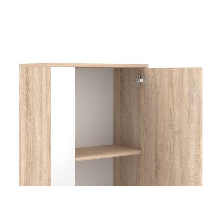 Väggsektion BRICK i sonoma-ek/vit