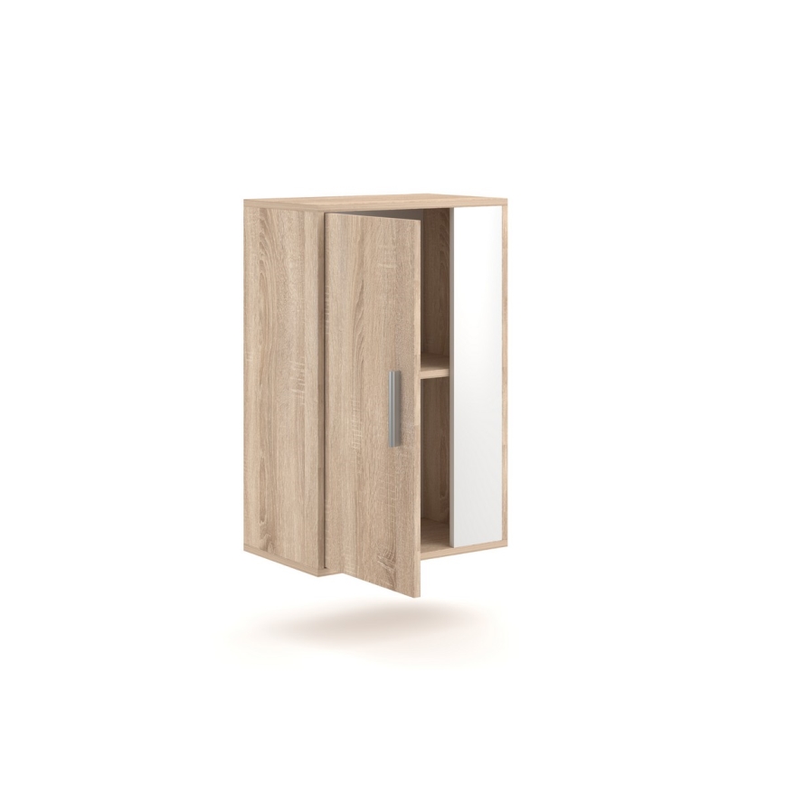 Väggsektion BRICK i sonoma-ek/vit