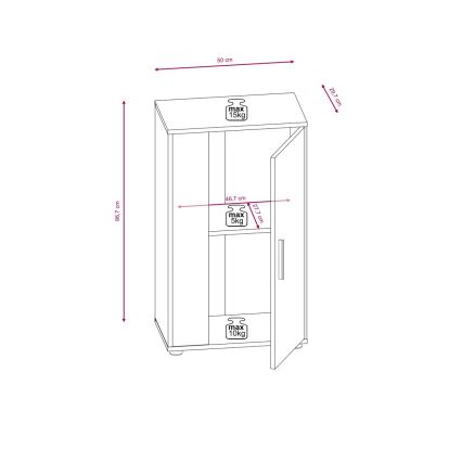 Väggsektion BRICK i sonoma-ek/vit