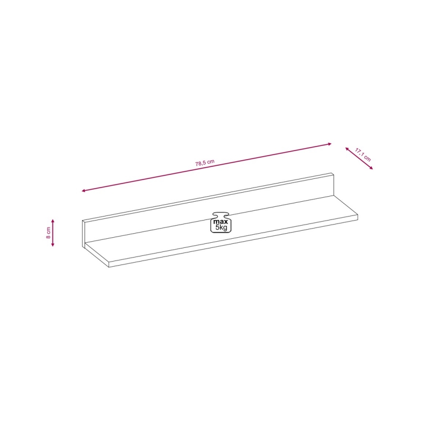 Väggsektion BRICK i sonoma-ek/vit