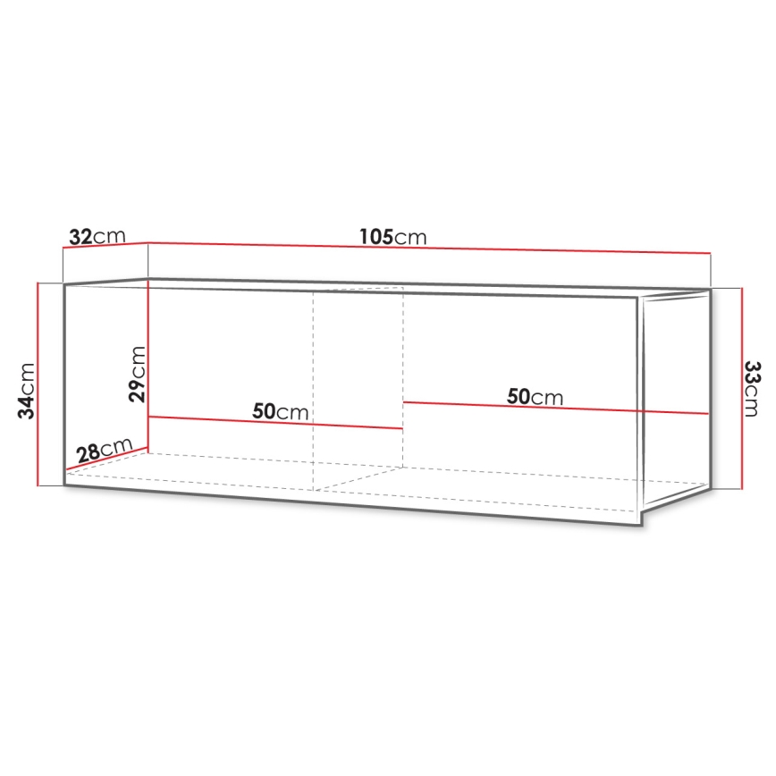 Väggskåp CALABRINI 34x105 cm vit