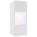 Väggskåp med LED-belysning PAVO 117x45 cm glänsande vit
