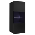 Väggskåp med LED-belysning PAVO 117x45 cm skinande svart