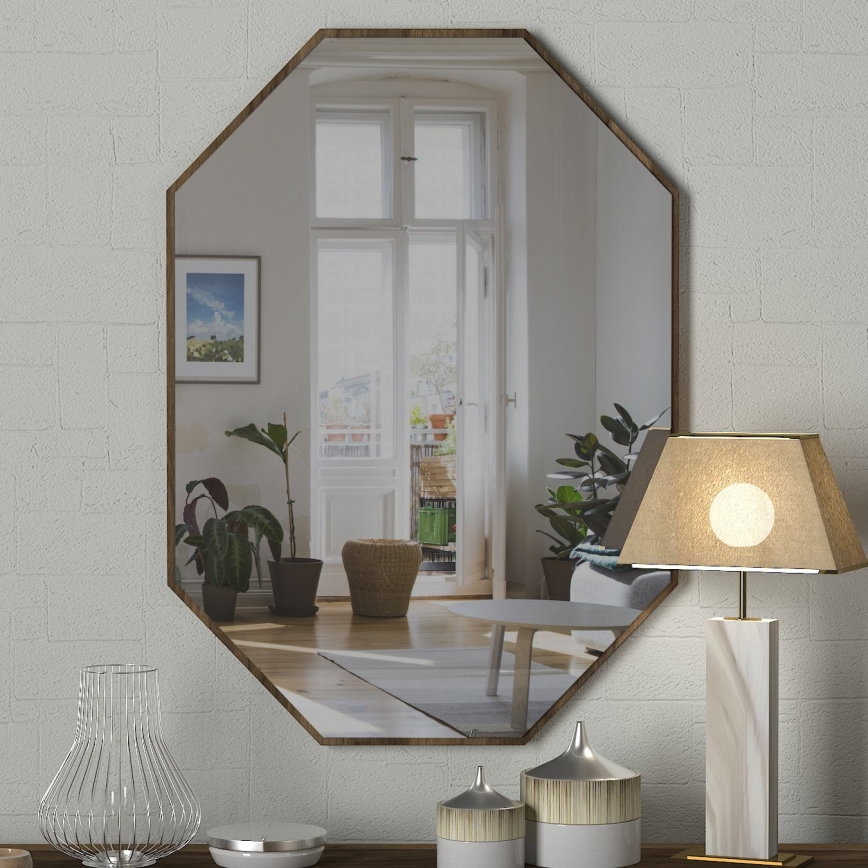 Väggspegel LOST 70x45 cm brun