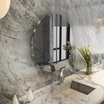 Väggspegel ONEAS Ø 70 cm silver