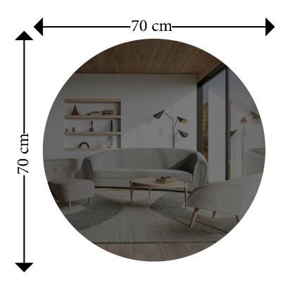 Väggspegel ONEAS Ø 70 cm silver