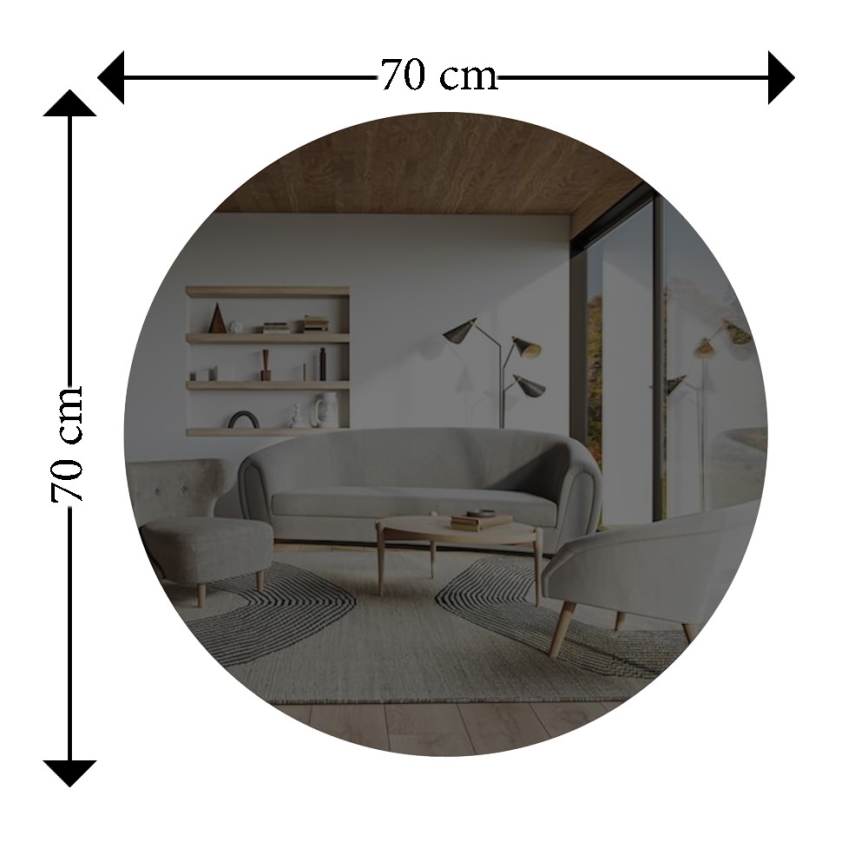 Väggspegel ONEAS Ø 70 cm silver