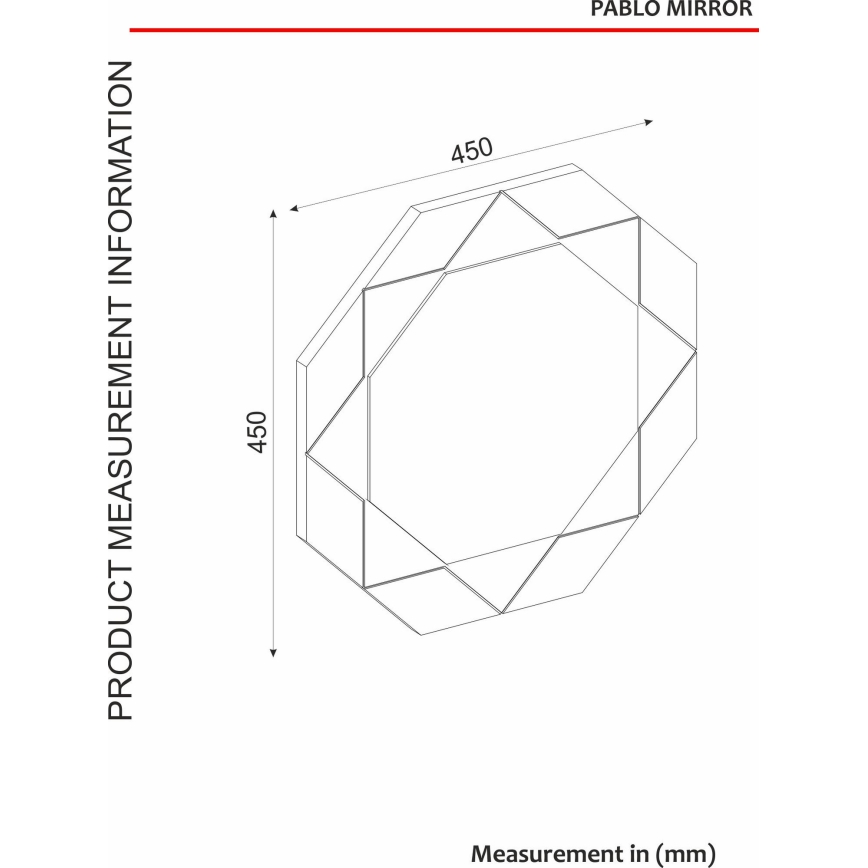Väggspegel PABLO 45x45 cm brun
