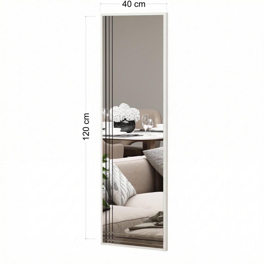 Väggspegel TRIO 120x40 cm polerad krom