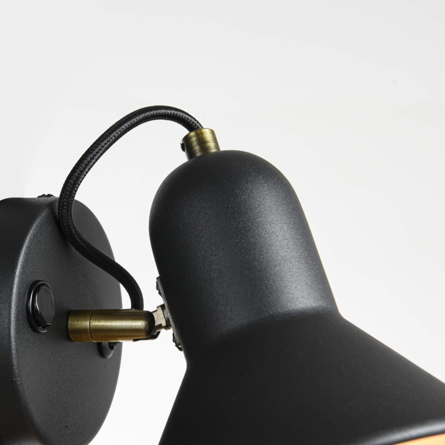 Väggspot ASTAMA 1xE27/40W/230V svart/mässing