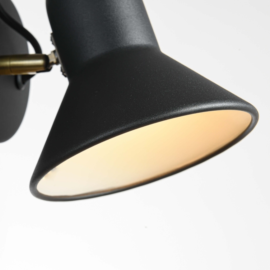 Väggspot ASTAMA 1xE27/40W/230V svart/mässing