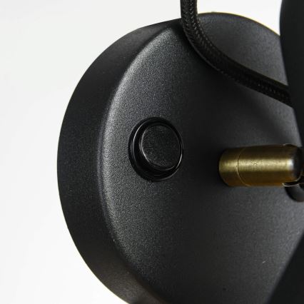 Väggspot ASTAMA 1xE27/40W/230V svart/mässing