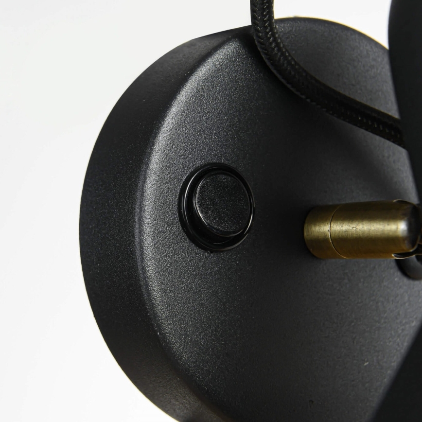 Väggspot ASTAMA 1xE27/40W/230V svart/mässing