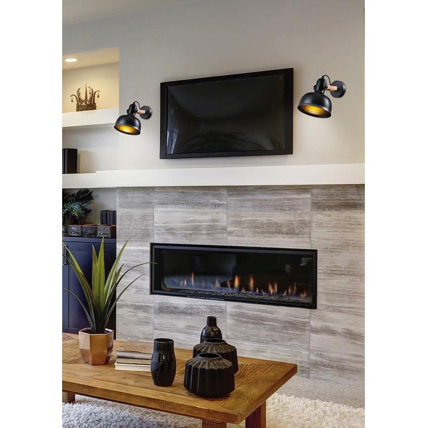 Väggmonterad spotlight RENO 1xE27/40W/230V svart