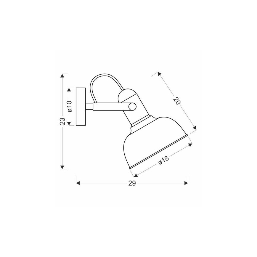 Väggmonterad spotlight RENO 1xE27/40W/230V svart