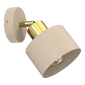 Väggspotlampa PARKLA 1xE27/15W/230V beige/guld