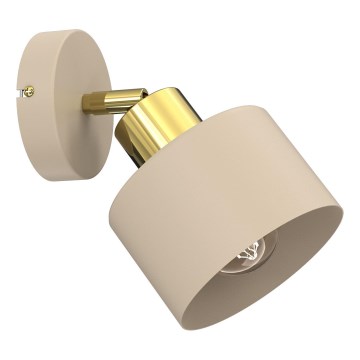 Väggspotlampa PARKLA 1xE27/15W/230V beige/guld
